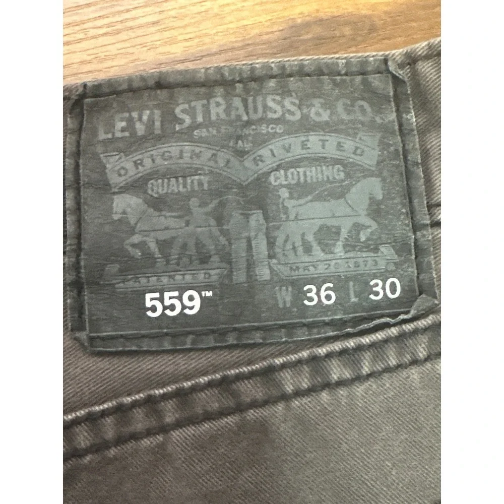 Levi Strauss 559 Jeans Mens 36x30 Dark Gray Relaxed Fit Straight Leg Denim